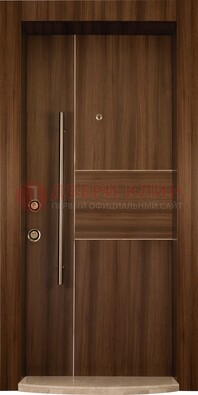 Коричневая входная дверь c МДФ панелью ЧД-12 в частный дом в Пушкино