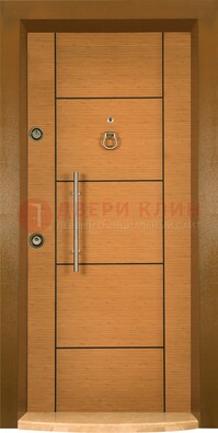 Коричневая входная дверь c МДФ панелью ЧД-13 в частный дом в Пушкино