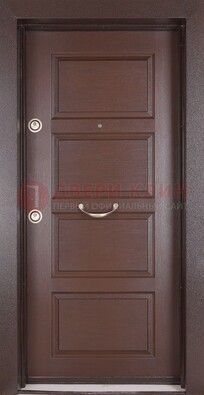 Коричневая входная дверь c МДФ панелью ЧД-28 в частный дом в Пушкино
