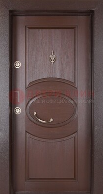 Коричневая входная дверь c МДФ панелью ЧД-36 в частный дом в Пушкино