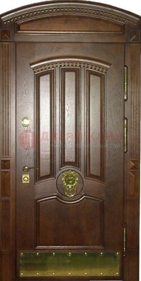 Хорошая стальная арочная дверь с декоративным элементом ДА-23 в Пушкино