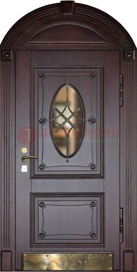 Арочная металлическая дверь с виноритом ДА-38 в Пушкино