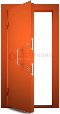 Оранжевая стальная бронированная дверь с нитроэмалью ДБ-2 в Пушкино