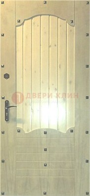 Белая железная дверь с евровагонкой ДЕ-9 в Пушкино