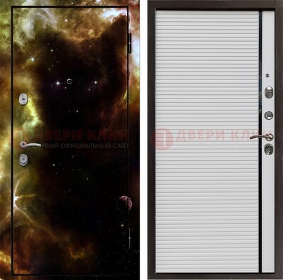 Стальная дверь с фотопечатью космоса ДФ-14 в Пушкино