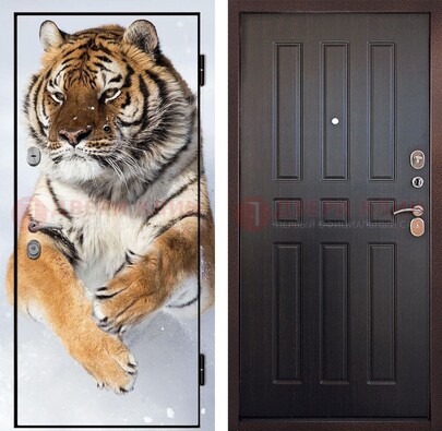 Металлическая дверь с фотопечатью тигра ДФ-1 в Пушкино