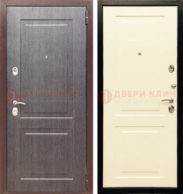 Серая стальная дверь с МДФ ДМ-129 в Пушкино