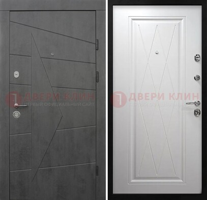 Темная железная дверь МДФ с рисунком ДМ-194 в Пушкино