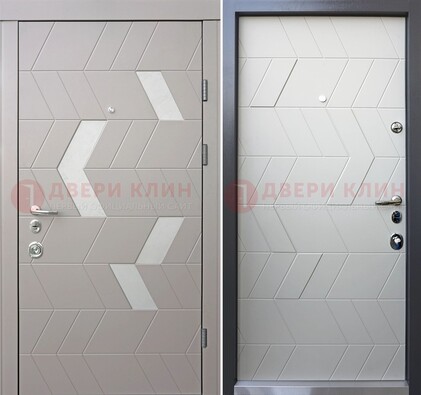 Темная металлическая дверь со светлой МДФ внутри ДМ-203 в Пушкино