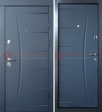 Серая входная дверь с фигурной фрезеровкой МДФ ДМ-213 в Пушкино