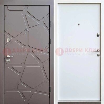 Серая входная дверь с филенчатой МДФ ДМ-216 в Пушкино