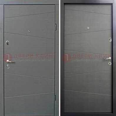 Темная стальная дверь с филенчатой МДФ ДМ-228 в Пушкино