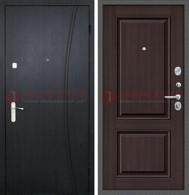 Темная стальная дверь с МДФ панелями ДМ-362 в Пушкино