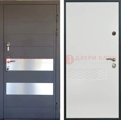 Металлическая дверь МДФ темная и светлая ДМ-420 в Пушкино