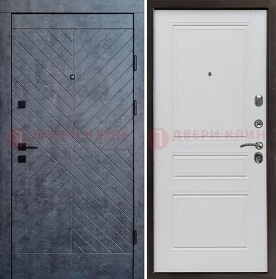 Серая металлическая дверь с декоративной МДФ ДМ-439 в Ставрополе