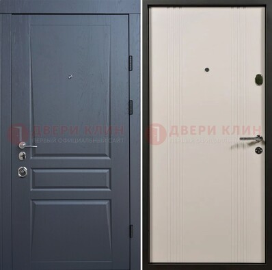 Темно-серая стальная дверь с МДФ хайтек ДМ-481 в Пушкино