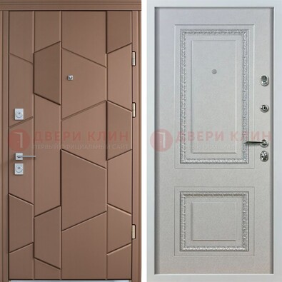 Квартирная стальная дверь с разными панелями МДФ ДМ-496 в Пушкино