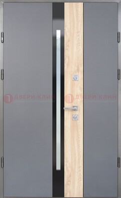 Полуторная металлическая дверь с МДФ ДМ-503 в Пушкино
