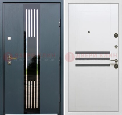 Темная квартирная дверь с разными МДФ ДМ-504 в Пушкино