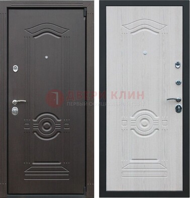 Темная стальная дверь с МДФ с рисунком ДМ-90 в Сургуте