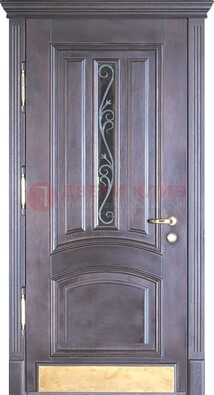 Сиреневая входная дверь с массивом дуба ДМД-17 в Пушкино