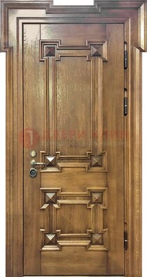 Филенчатая железная дверь с массивом дуба ДМД-56 в Пушкино