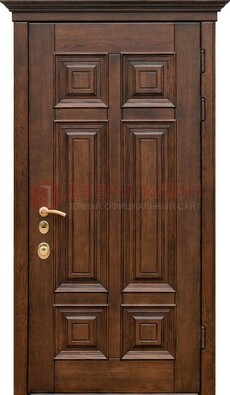 Филенчатая железная дверь с массивом дуба ДМД-68 в Пушкино