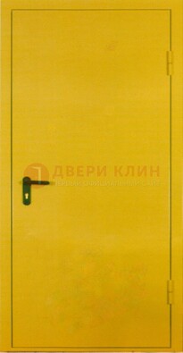 Желтая железная дверь с нитроэмалью ДН-5 в Пушкино