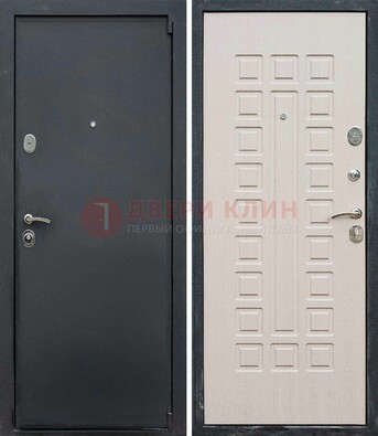 Черная металлическая дверь с порошковым покрытием ДП-101 в Пушкино