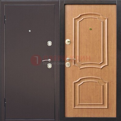 Темная железная дверь с порошковым покрытием ДП-10 в Электрогорске