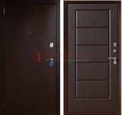 Темная входная дверь с порошковым окрасом ДП-113 в Пушкино