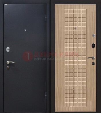Черная металлическая дверь с порошковым покрытием ДП-157 в Пушкино
