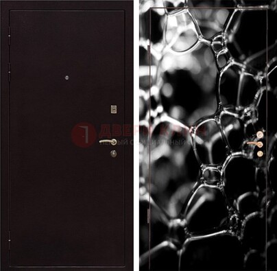 Черная стальная дверь с порошковым окрасом с фотопечатью ДП-158 в Пушкино