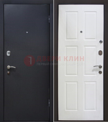Черная металлическая дверь с порошковым покрытием ДП-193 в Пушкино