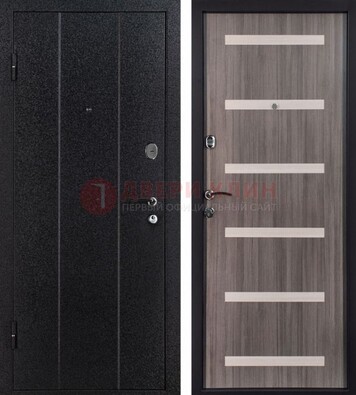 Черная стальная дверь с порошковым окрасом ДП-199 в Пушкино