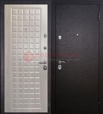 Черная входная дверь с порошковым покрытием ДП-206 в Пушкино