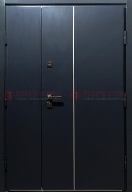 Темная металлическая дверь с порошковым покрытием ДП-220 в Пушкино