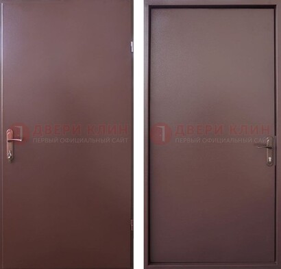 Коричневая железная дверь с порошковым покрытием и МДФ ДП-252 в Выборге