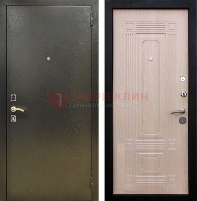 Входная темно-серая дверь с порошковым напылением и МДФ ДП-273 в Пушкино