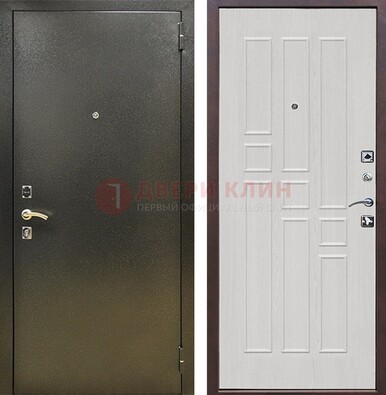 Входная дверь Темное серебро с порошковой отделкой и терморазрывом МДФ ДП-282 в Пушкино