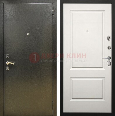 Металлическая темная дверь с порошковым напылением и классической МДФ ДП-298 в Пушкино