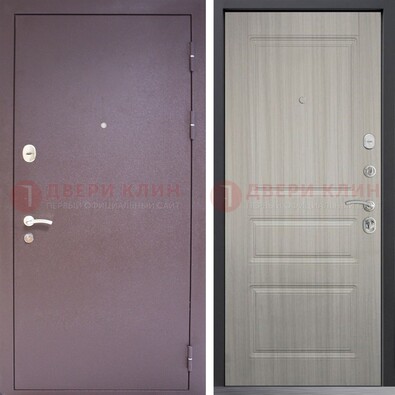Темная стальная дверь с порошковым окрасом и МДФ ДП-310 в Пушкино