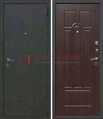 Черная металлическая дверь с порошковым окрасом ДП-47 в Пушкино