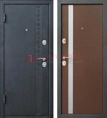 Черная стальная дверь с порошковым напылением ДП-9 в Краснодаре
