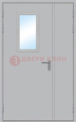 Белая входная противопожарная дверь со стеклянной вставкой ДПП-10 в Пушкино