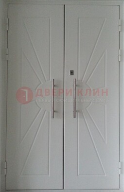 Парадная двухстворчатая дверь с фрезерованным МДФ ДПР-14 в Пушкино