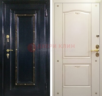 Парадная дверь с золотистым декором ДПР-3 в квартиру в Пушкино
