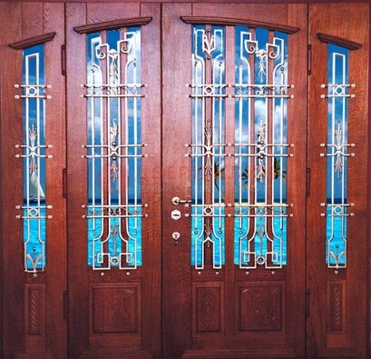 Парадная дверь со вставками из стекла ДПР-55 с шумоизоляцией в Пушкино