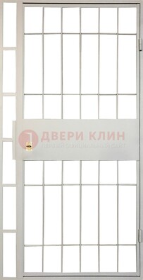 Железная решетчатая дверь в белом цвете ДР-19 в Пушкино