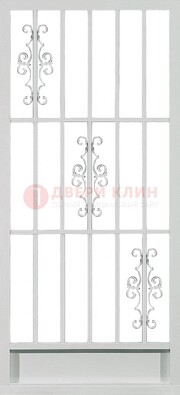 Белая железная решетчатая дверь ДР-9 в Пушкино